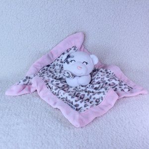 Carter's Pink Cheetah Print w Teddy Bear Baby Girl Security‎ Blanket Lovey
